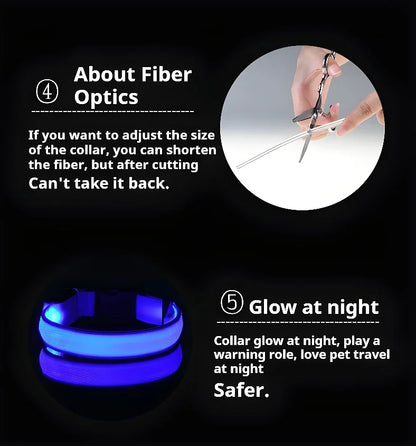 Dog Collar Nylon LED Night