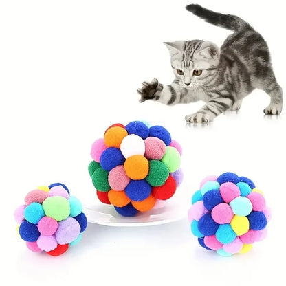 3PCS Cat Toys Cat Plush Ball